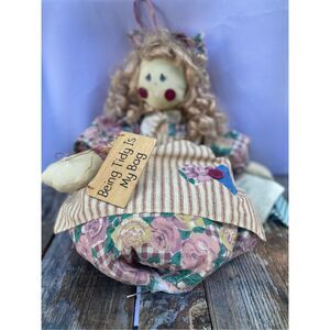 Vintage 1998 House of Lloyd “Tidy Heidi” Doll 17” Decorative Rag Doll Bag Holder